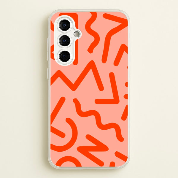 Red Abstract - Eighties - Eighties Phone Case for Galaxy A54