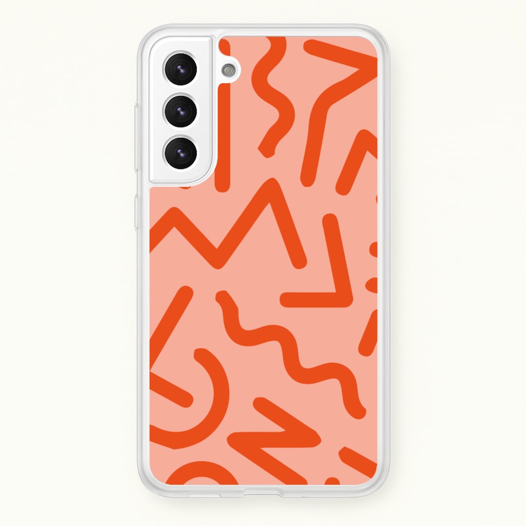 Red Abstract - Eighties - Eighties Phone Case for Galaxy S21 Plus