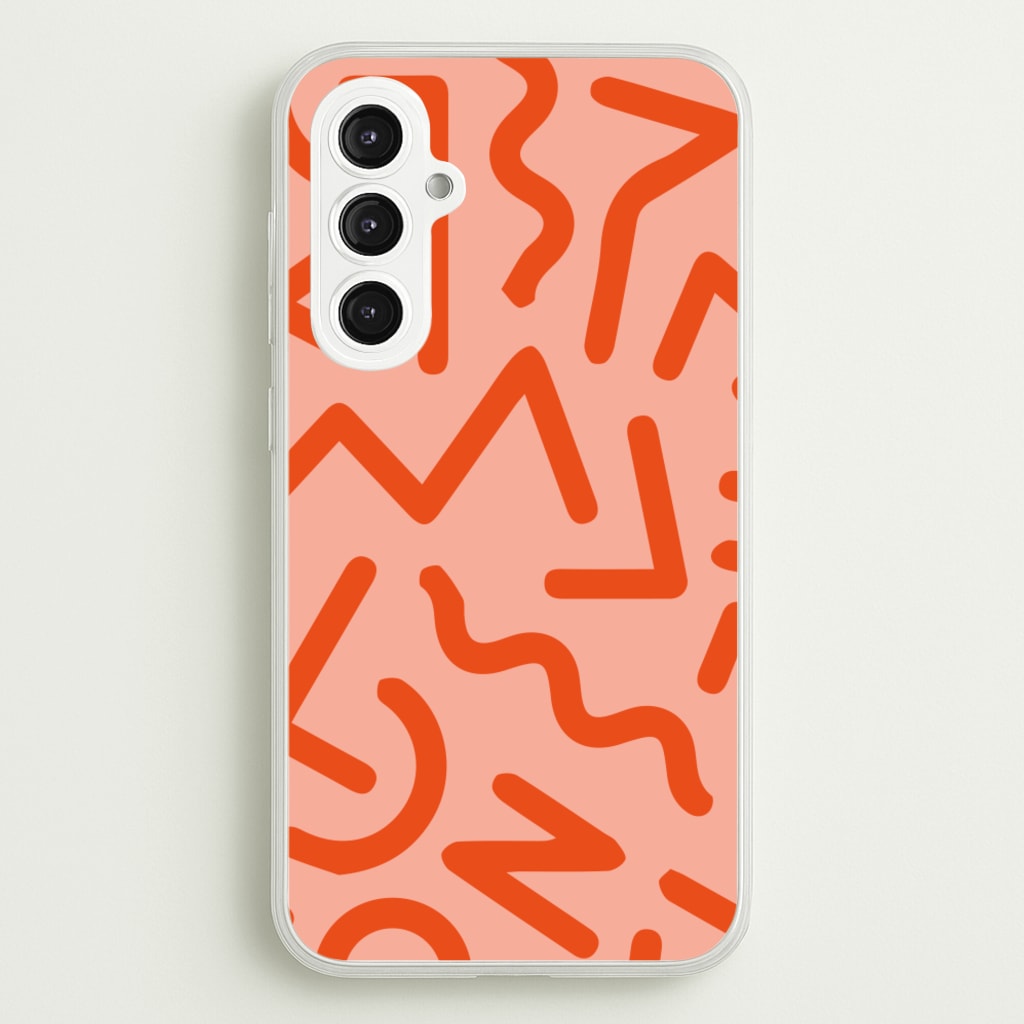 Red Abstract - Eighties - Eighties Phone Case for Galaxy S23FE