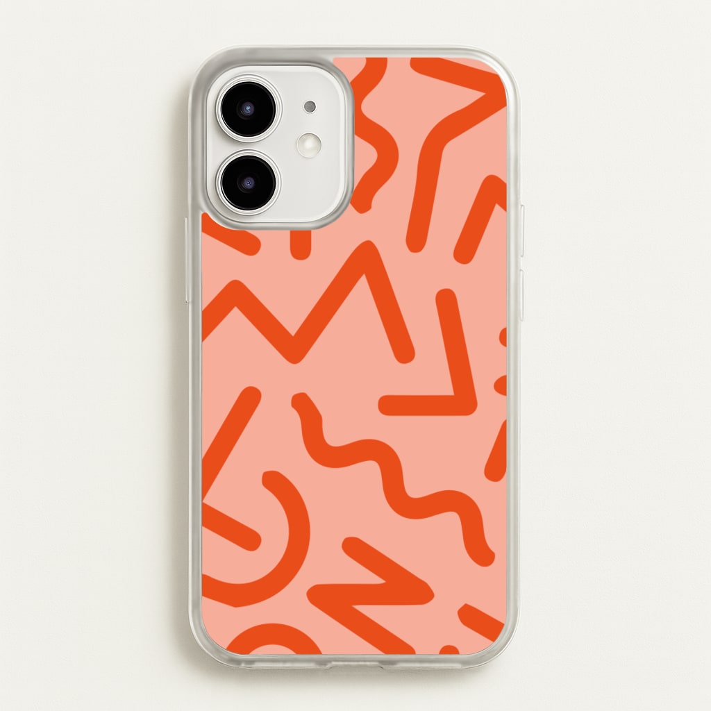 Red Abstract - Eighties - Eighties Phone Case for iPhone 12 / 12 Pro