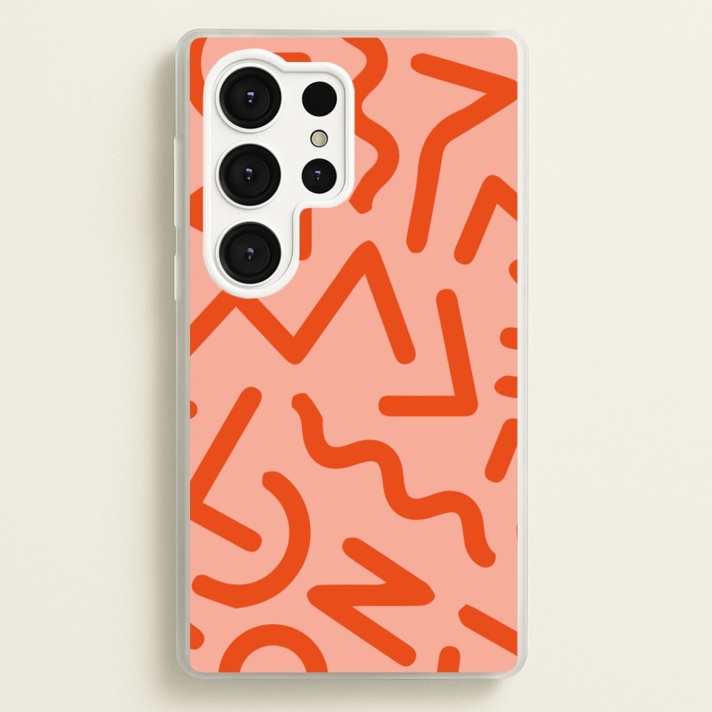 Red Abstract - Eighties - Eighties Phone Case for Galaxy S25 Ultra