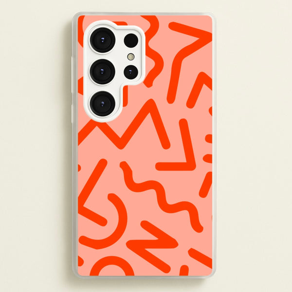 Red Abstract - Eighties - Eighties Phone Case for Galaxy S25 Ultra