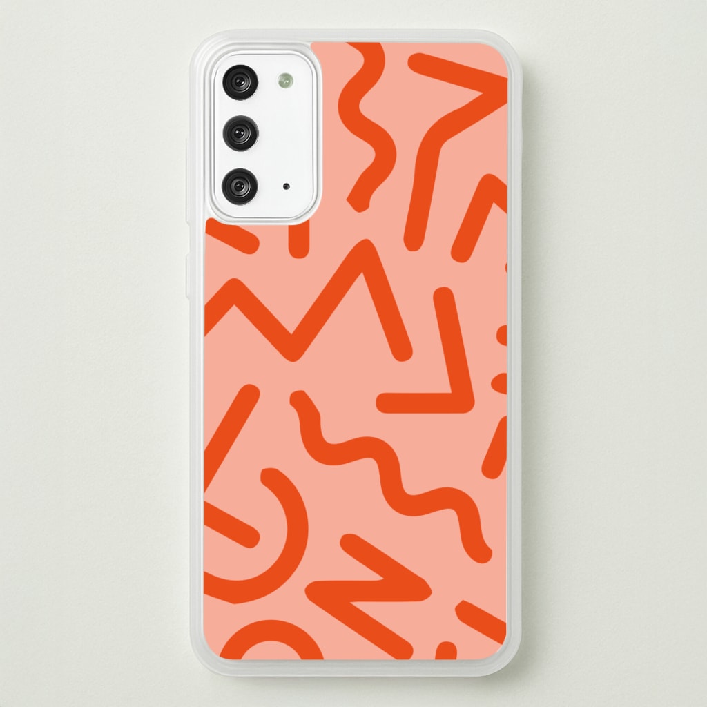 Red Abstract - Eighties - Eighties Phone Case for Galaxy Note 20