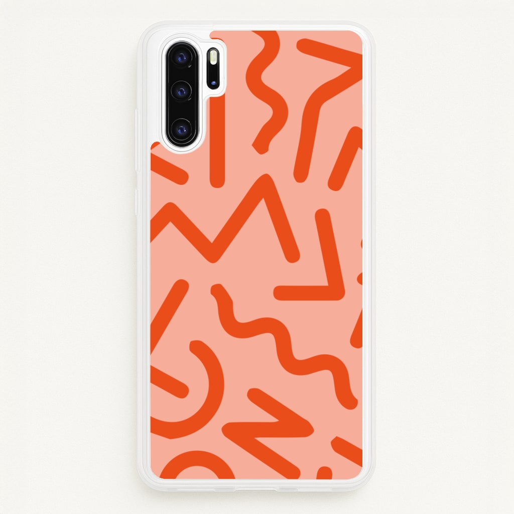 Red Abstract - Eighties - Eighties Phone Case for Huawei P30 Pro