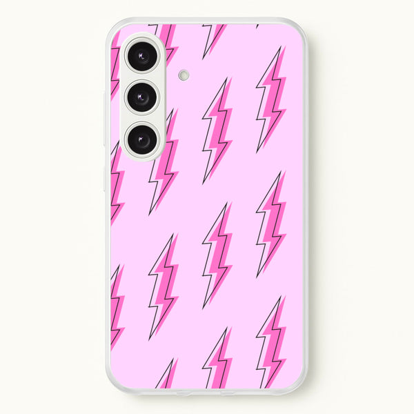 Pink Lightning - Eighties - Eighties Phone Case for Galaxy S25 Plus