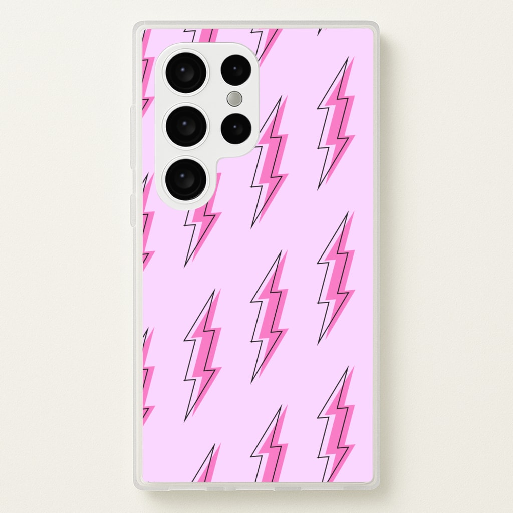 Pink Lightning - Eighties - Eighties Phone Case for Galaxy S24 Ultra