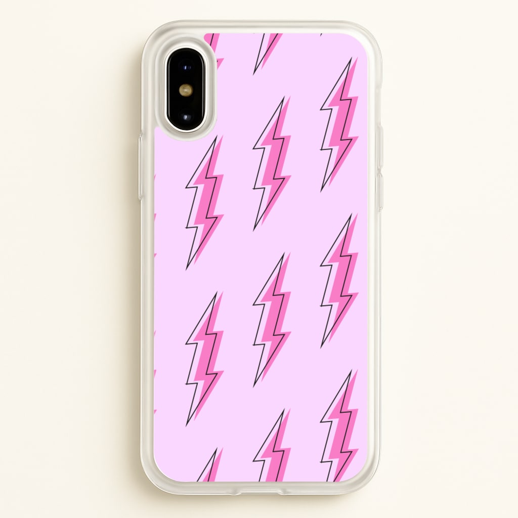 Pink Lightning - Eighties - Eighties Phone Case for iPhone X / XS