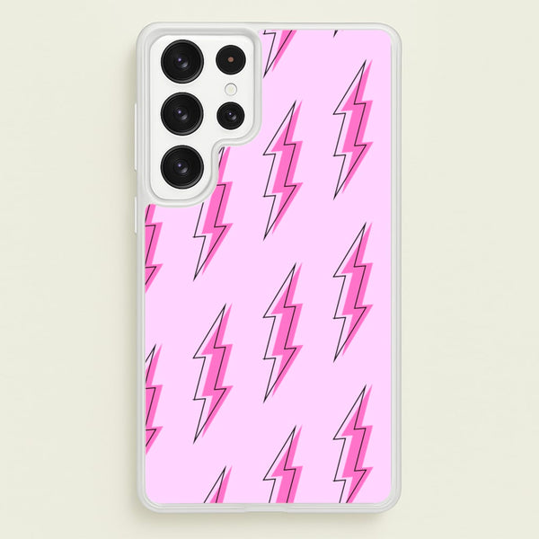 Pink Lightning - Eighties - Eighties Phone Case for Galaxy S22 Ultra