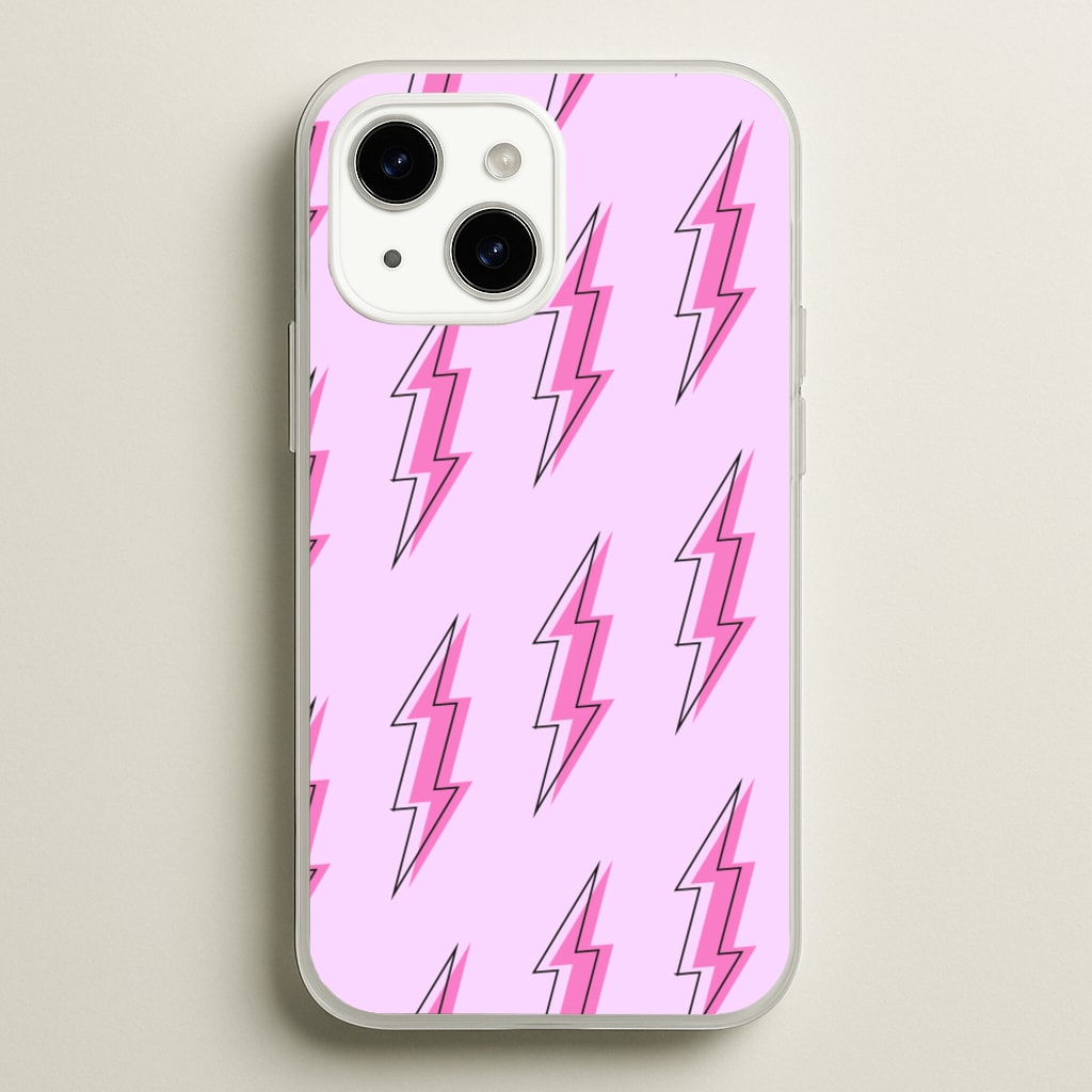 Pink Lightning - Eighties - Eighties Phone Case for iPhone 15