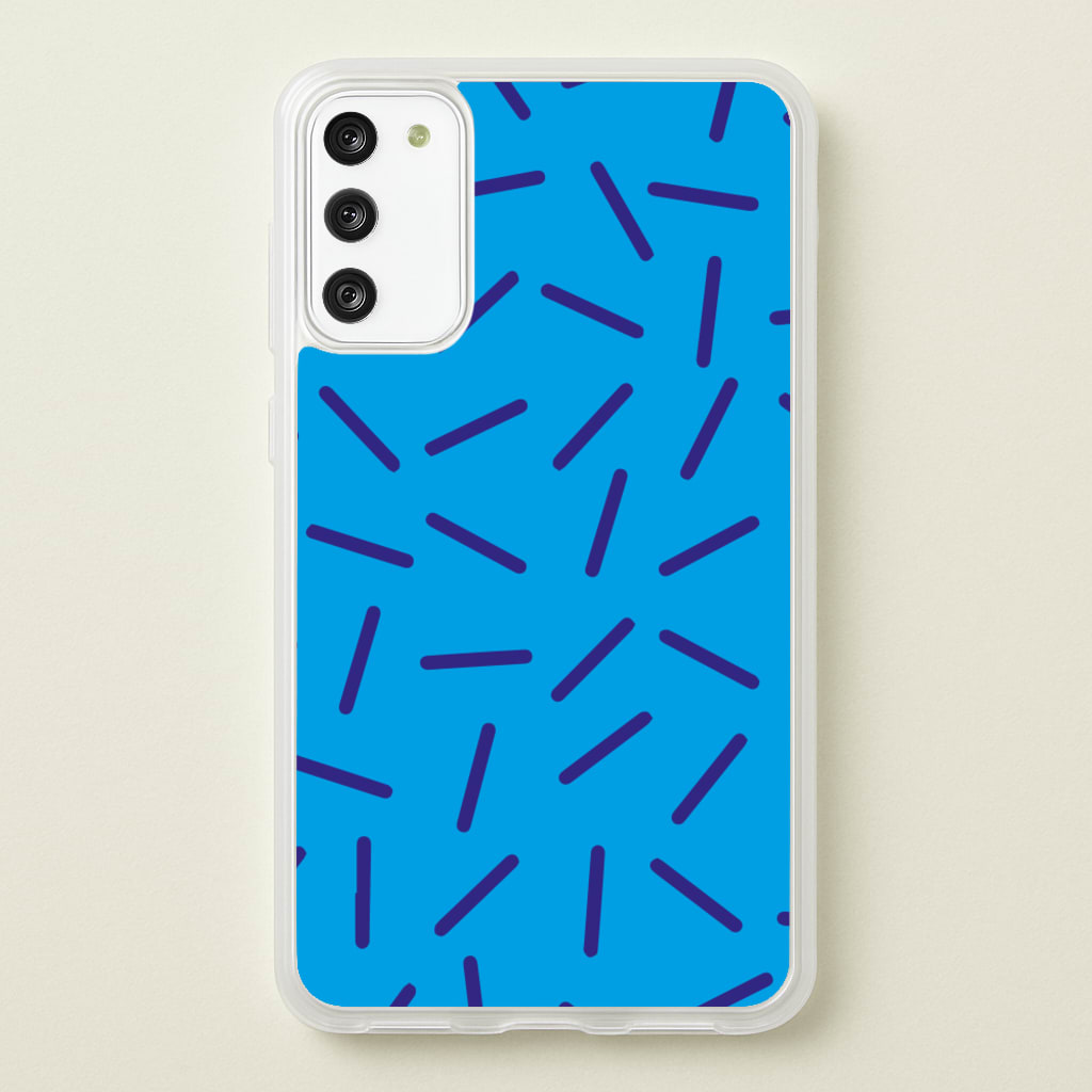 Blue Line Pattern - Eighties - Eighties Phone Case for Galaxy S20