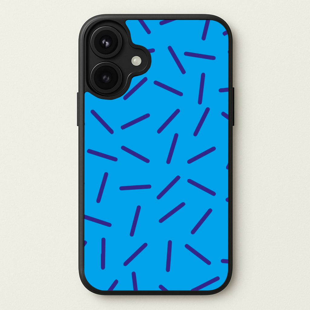 Blue Line Pattern - Eighties Phone Case for iPhone 17