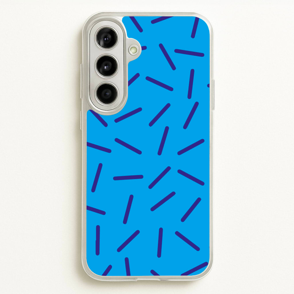 Blue Line Pattern - Eighties - Eighties Phone Case for Galaxy A56