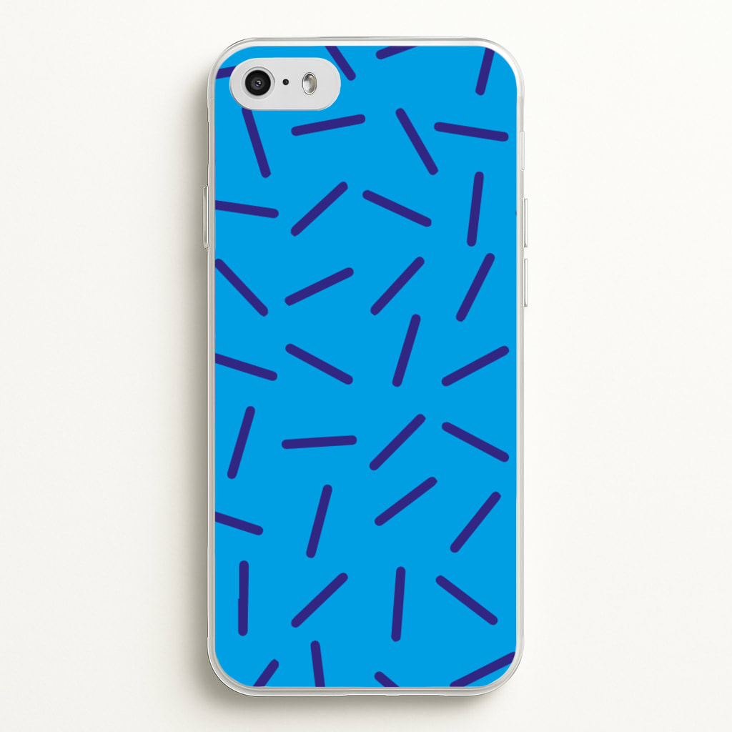Blue Line Pattern - Eighties - Eighties Phone Case for iPhone 5 / 5s / SE 2016