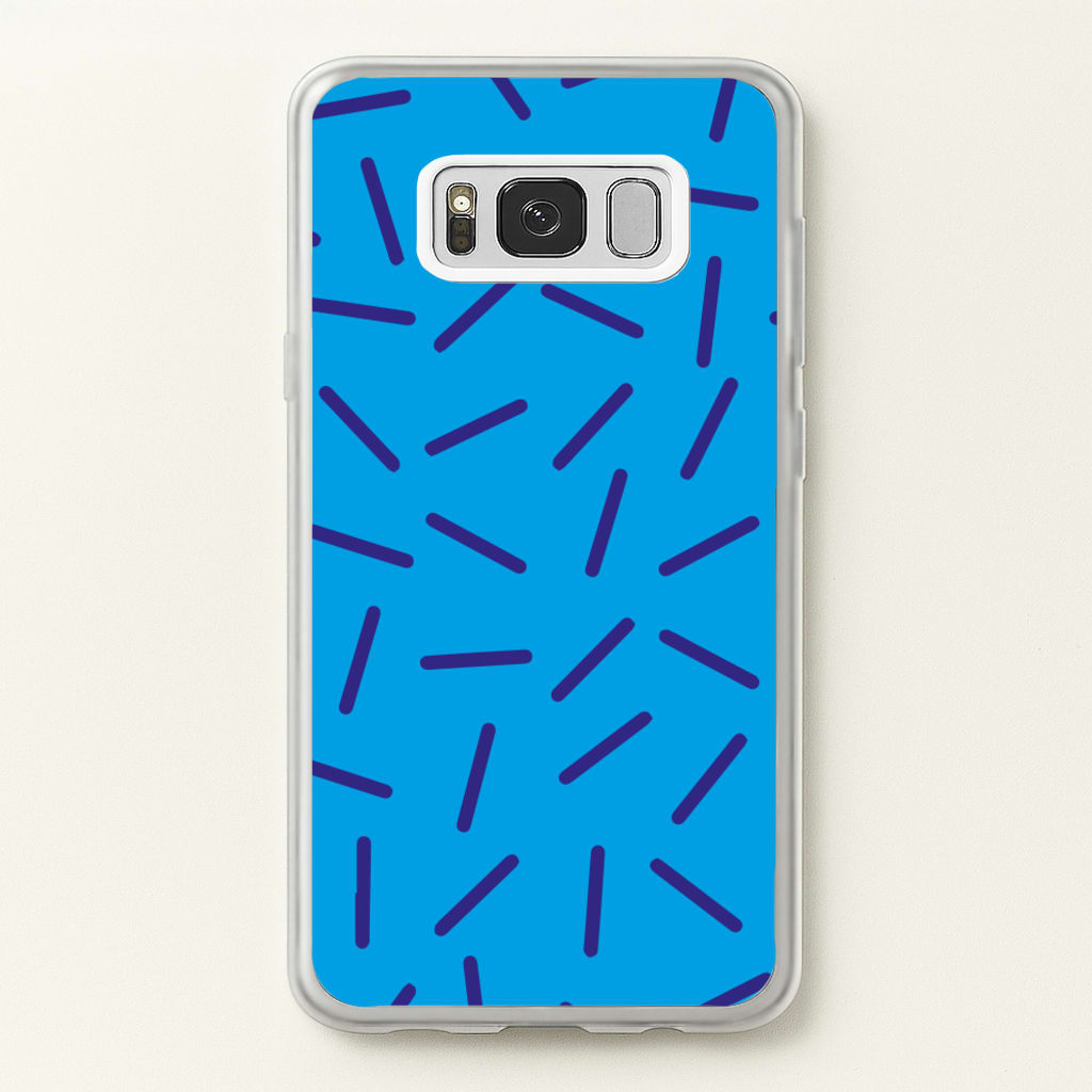 Blue Line Pattern - Eighties - Eighties Phone Case for Galaxy S8