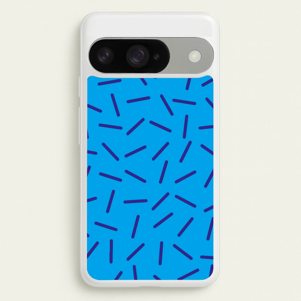 Blue Line Pattern - Eighties Phone Case for Google Pixel 10 / 10 Pro