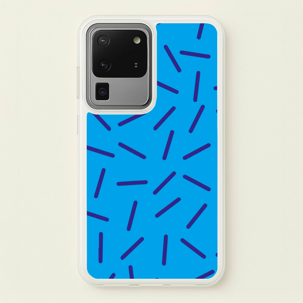 Blue Line Pattern - Eighties - Eighties Phone Case for Galaxy S20 Ultra