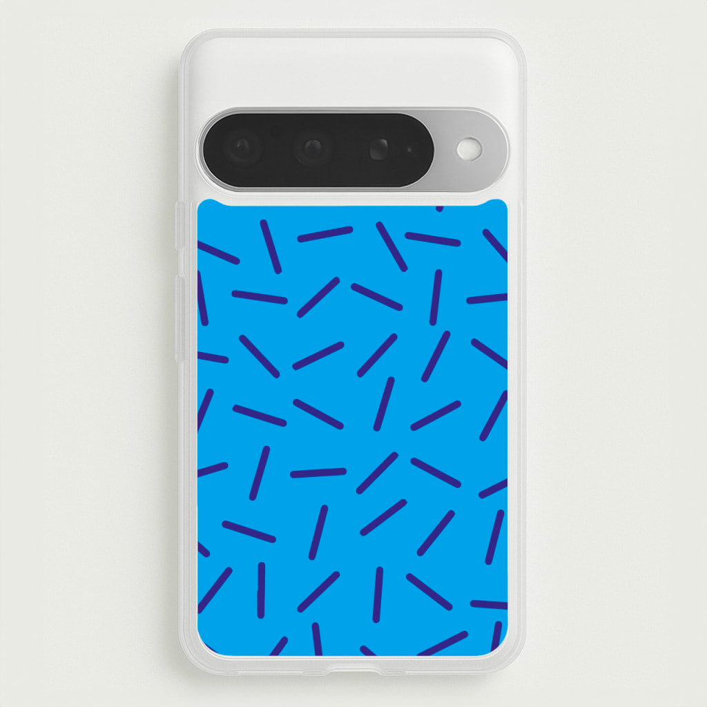 Blue Line Pattern - Eighties Phone Case for Google Pixel 10 Pro XL