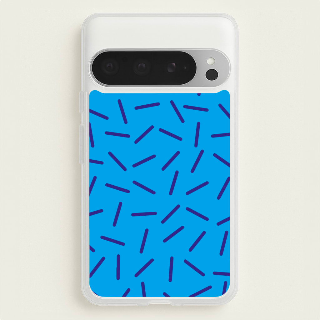 Blue Line Pattern - Eighties - Eighties Phone Case for Google Pixel 9 Pro XL