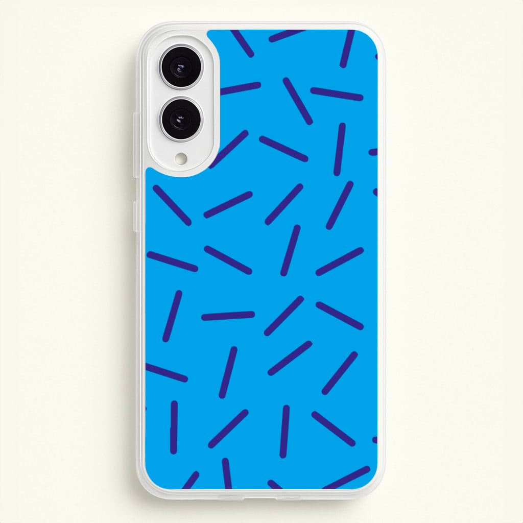 Blue Line Pattern - Eighties - Eighties Phone Case for Galaxy S25 Edge