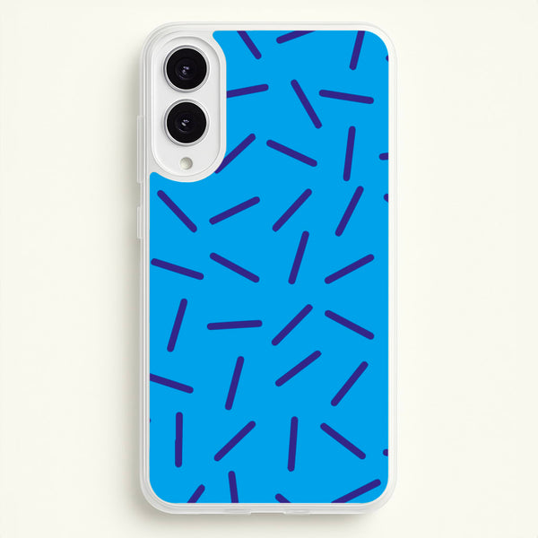 Blue Line Pattern - Eighties - Eighties Phone Case for Galaxy S25 Edge