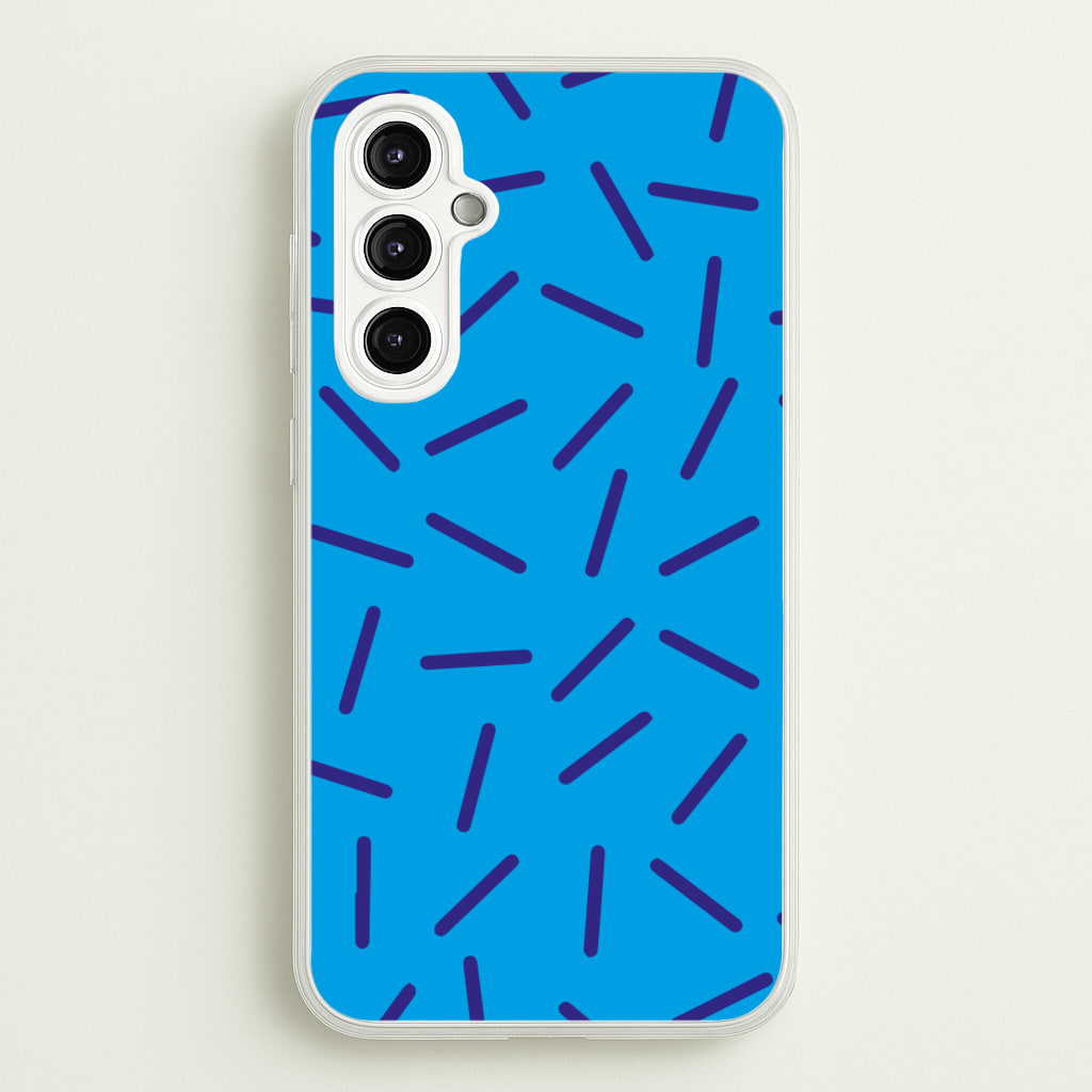 Blue Line Pattern - Eighties - Eighties Phone Case for Galaxy A14