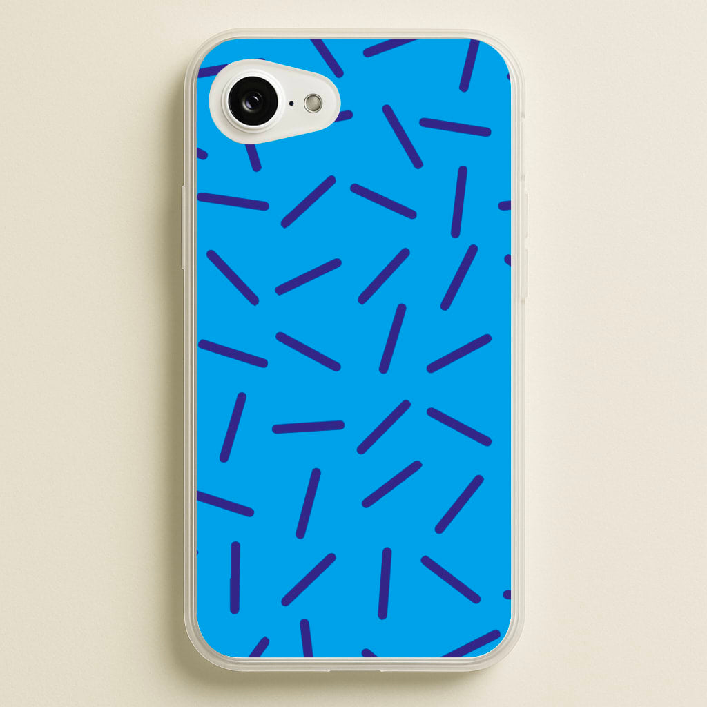 Blue Line Pattern - Eighties - Eighties Phone Case for iPhone 16e