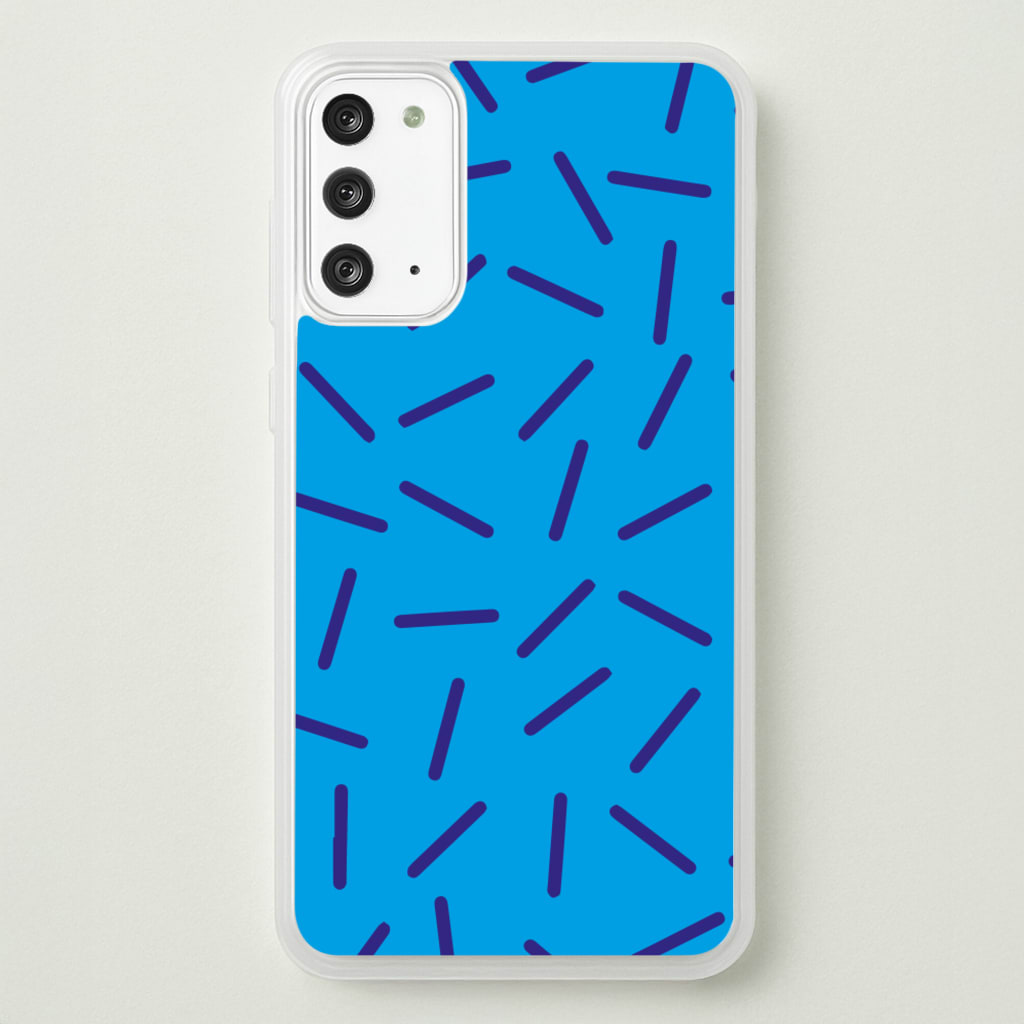 Blue Line Pattern - Eighties - Eighties Phone Case for Galaxy Note 20