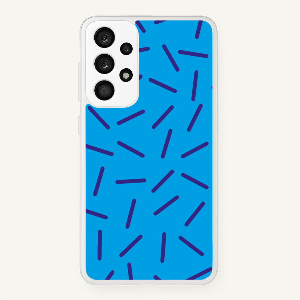 Blue Line Pattern - Eighties - Eighties Phone Case for Galaxy A53