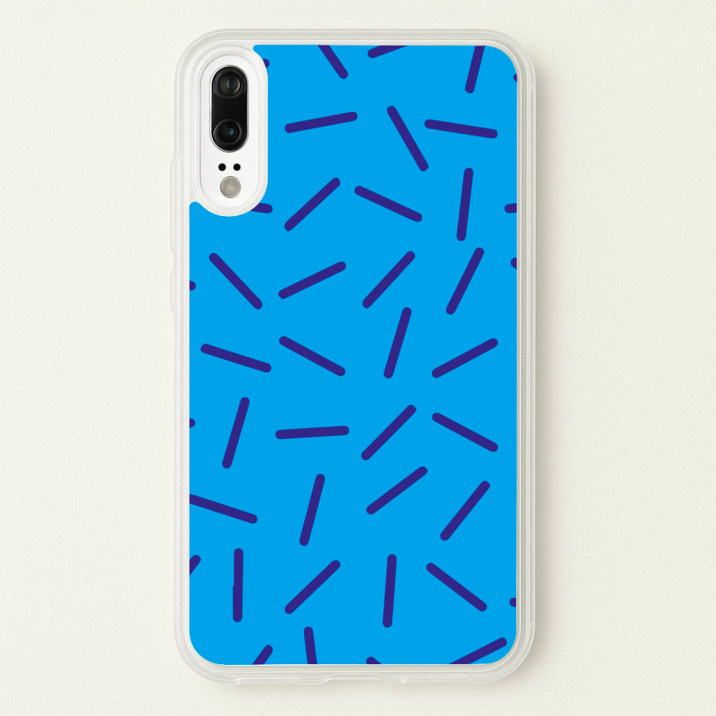 Blue Line Pattern - Eighties - Eighties Phone Case for Huawei P20