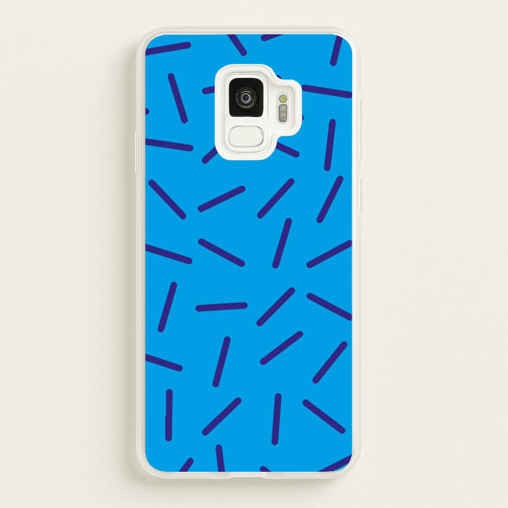 Blue Line Pattern - Eighties - Eighties Phone Case for Galaxy S9