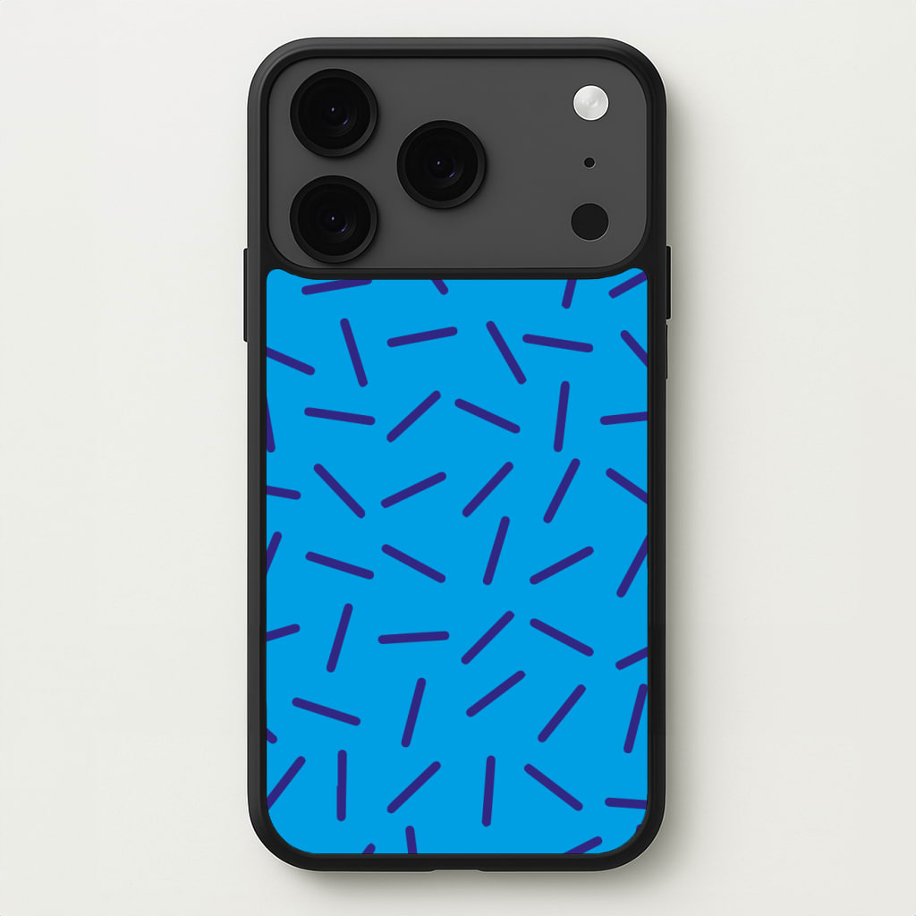 Blue Line Pattern - Eighties Phone Case for iPhone 17 Pro