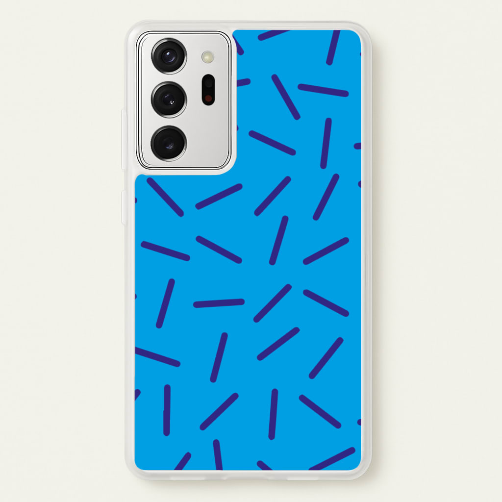 Blue Line Pattern - Eighties - Eighties Phone Case for Galaxy Note 20 Ultra