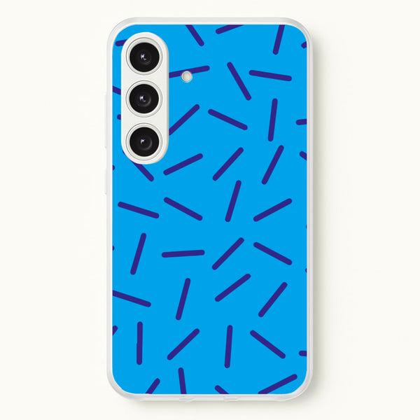 Blue Line Pattern - Eighties - Eighties Phone Case for Galaxy S24