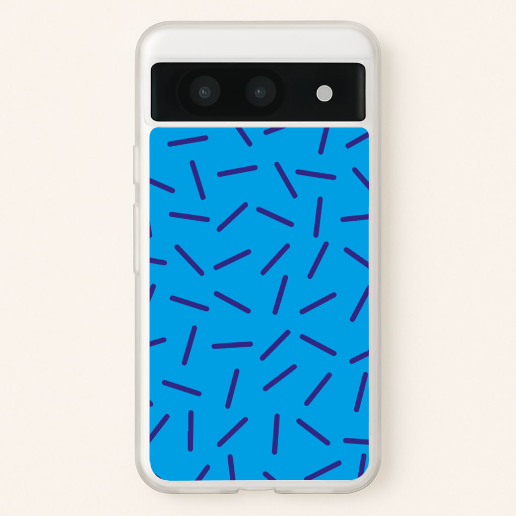 Blue Line Pattern - Eighties - Eighties Phone Case for Google Pixel 8a