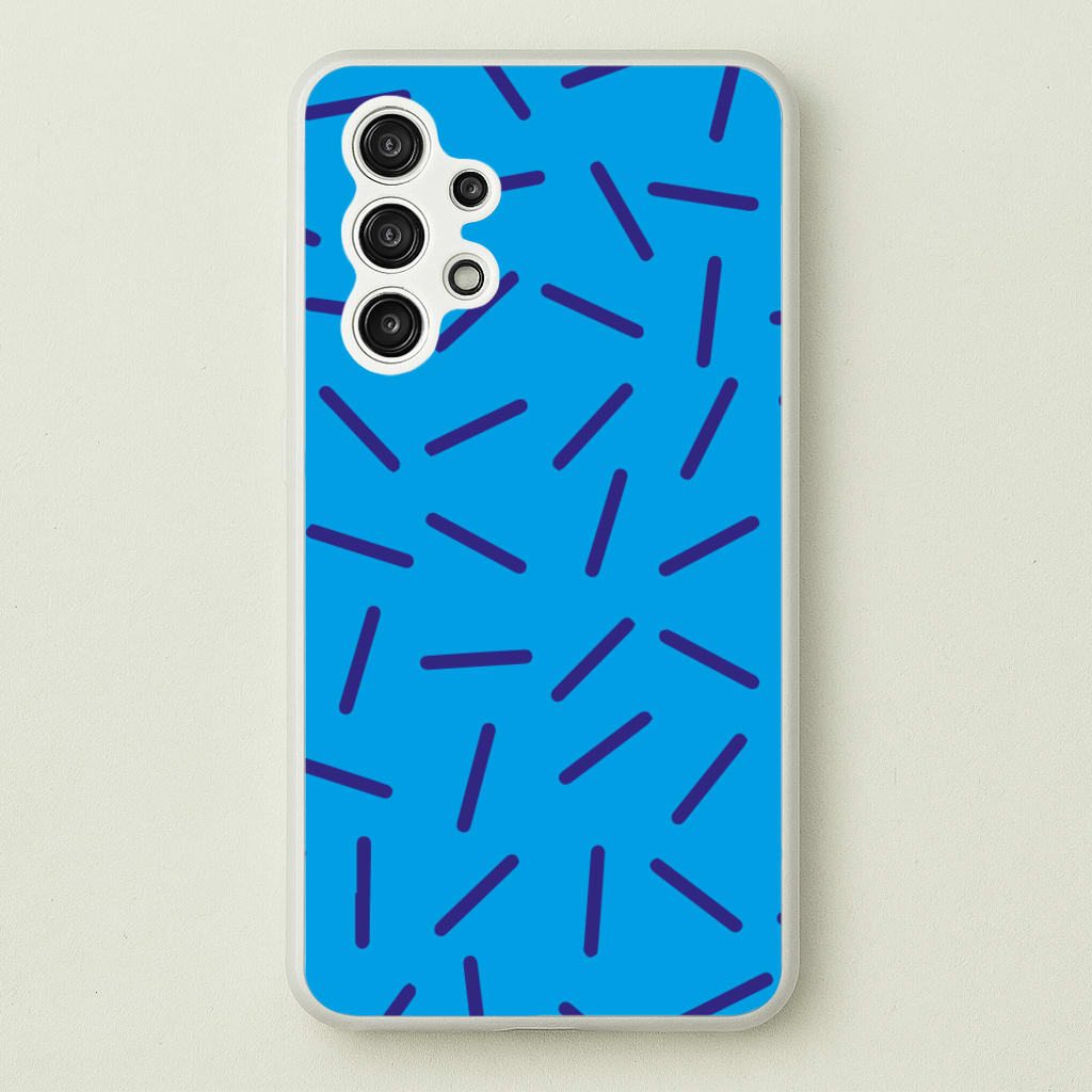 Blue Line Pattern - Eighties - Eighties Phone Case for Galaxy A13