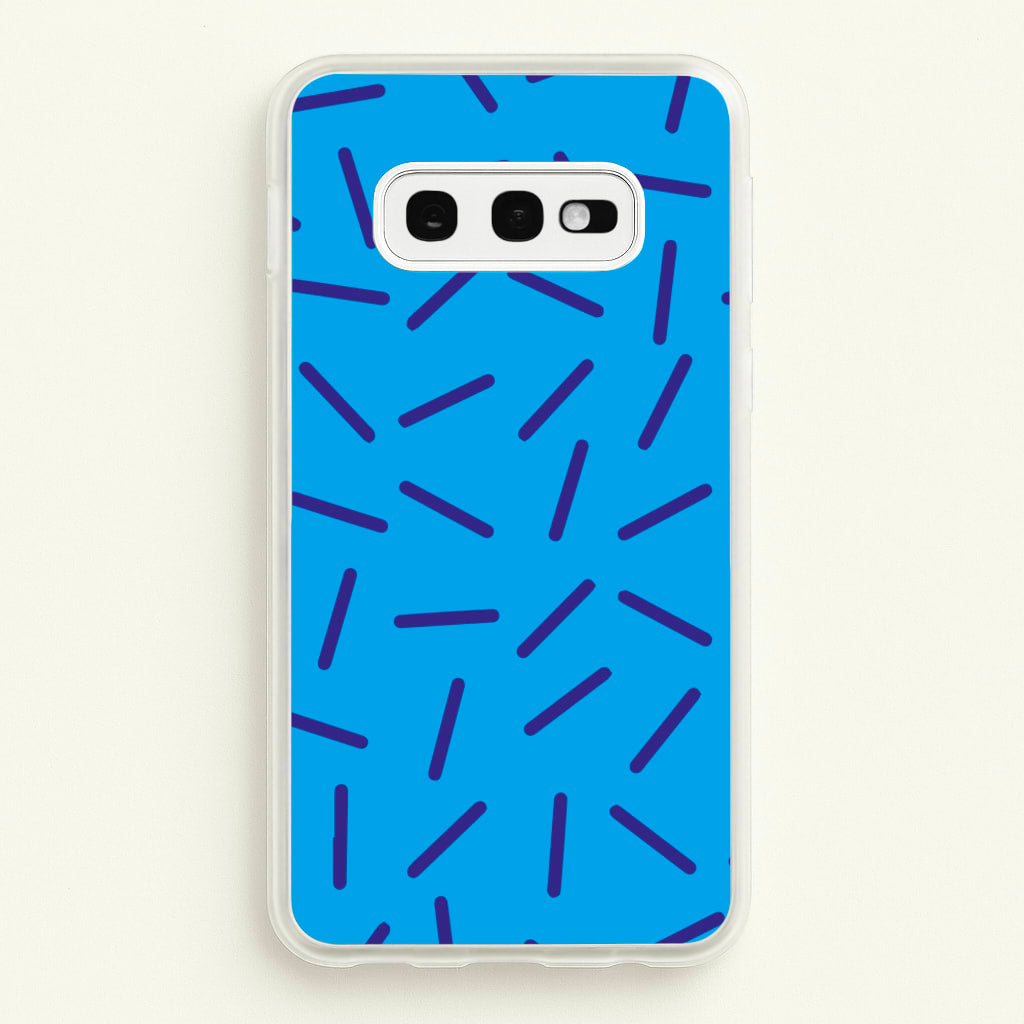 Blue Line Pattern - Eighties - Eighties Phone Case for Galaxy S10e
