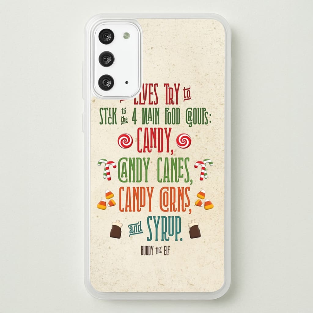 The Four Main Food Groups - Elf - Christmas Phone Case for Galaxy Note 20