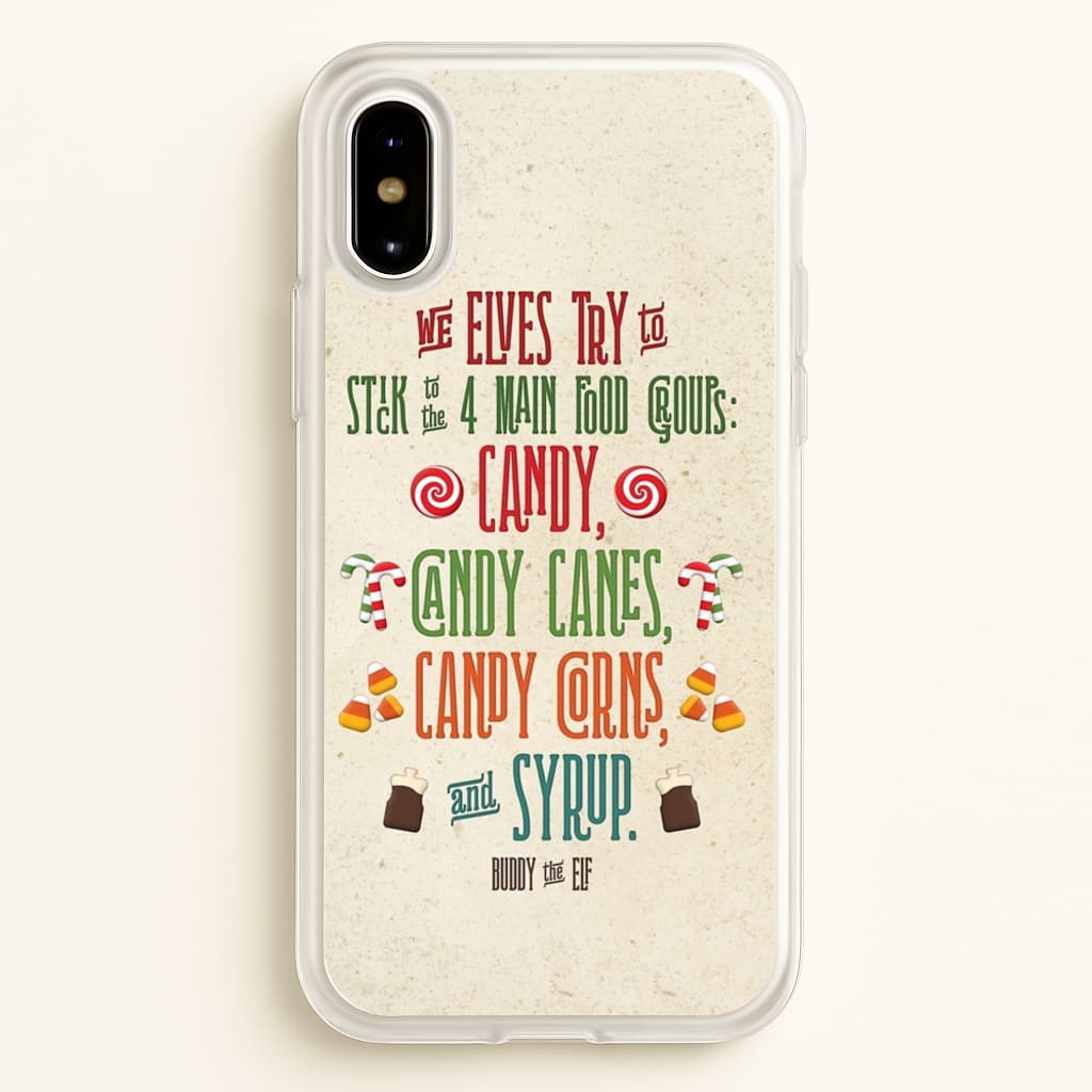 The Four Main Food Groups - Elf - Christmas Phone Case for iPhone X / XS