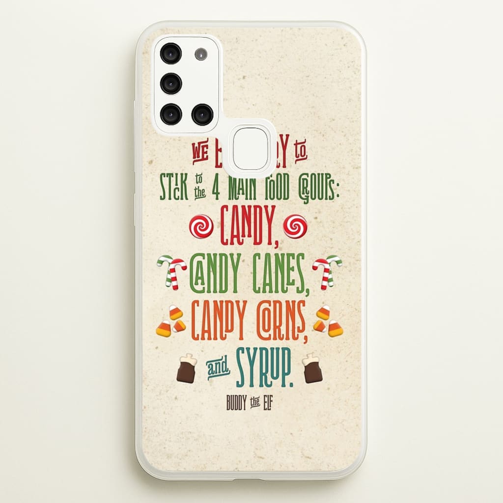 The Four Main Food Groups - Elf - Christmas Phone Case for Galaxy A21s