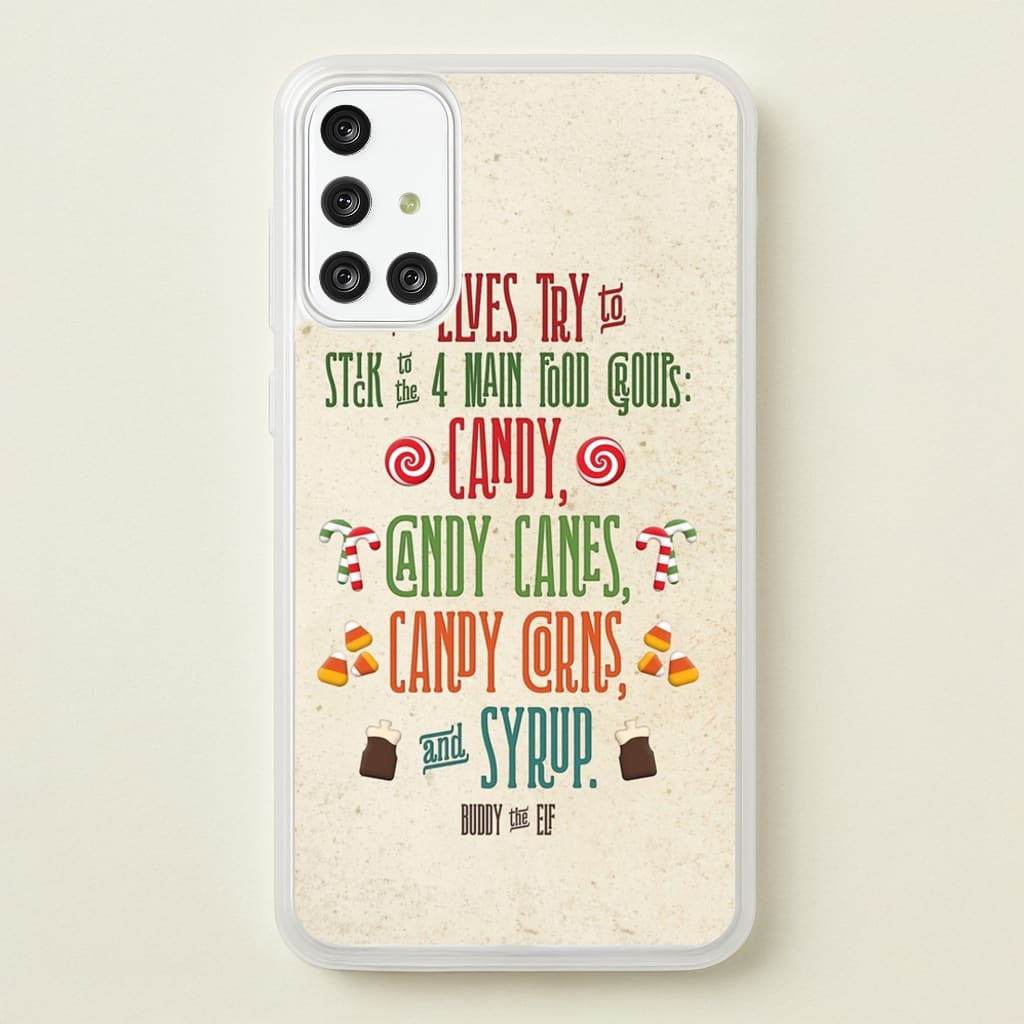 The Four Main Food Groups - Elf - Christmas Phone Case for Galaxy A71