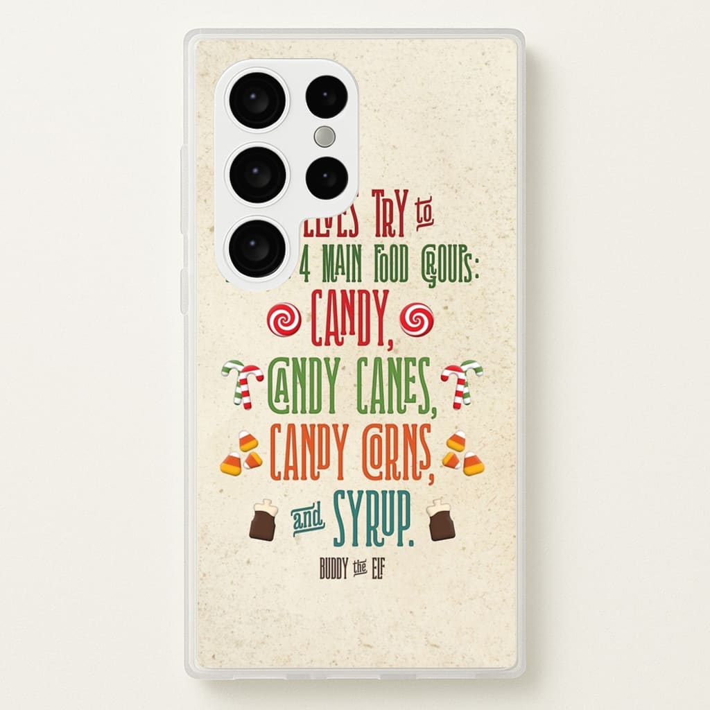 The Four Main Food Groups - Elf - Christmas Phone Case for Galaxy S24 Ultra