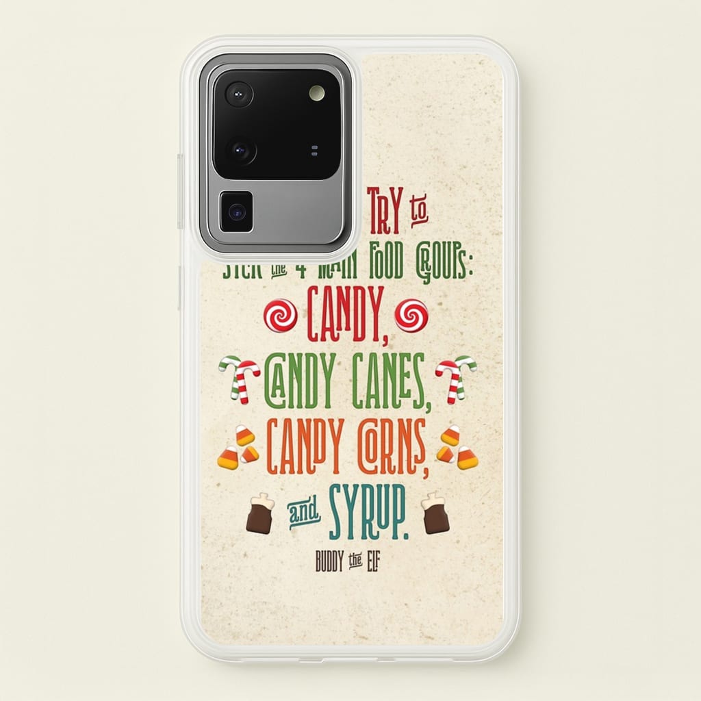 The Four Main Food Groups - Elf - Christmas Phone Case for Galaxy S20 Ultra