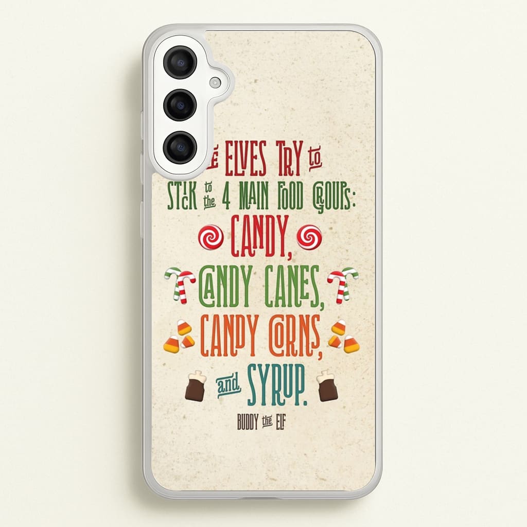 The Four Main Food Groups - Elf - Christmas Phone Case for Galaxy A34