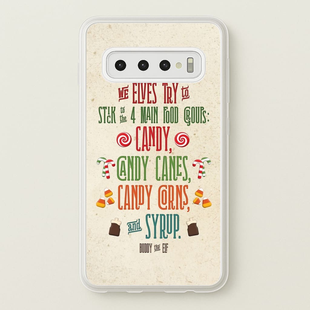 The Four Main Food Groups - Elf - Christmas Phone Case for Galaxy S10 Plus