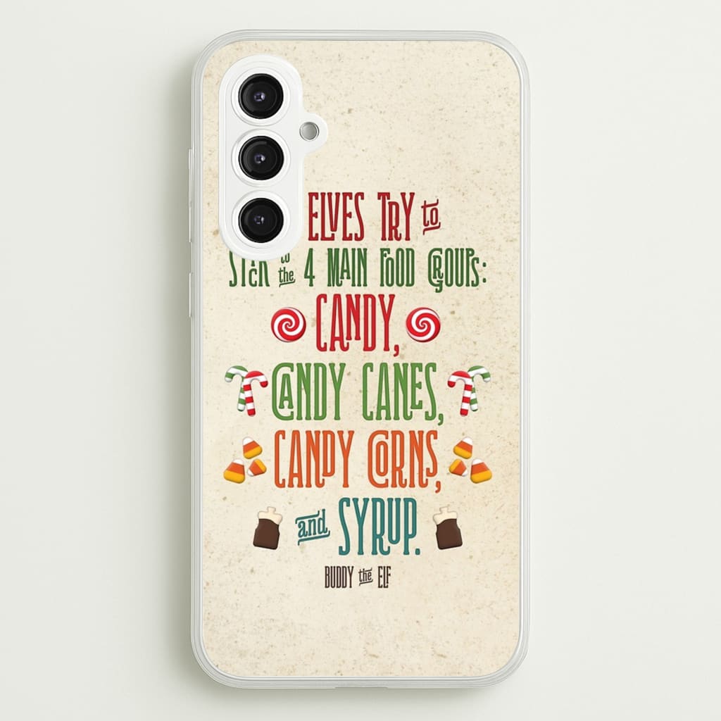The Four Main Food Groups - Elf - Christmas Phone Case for Galaxy S23FE