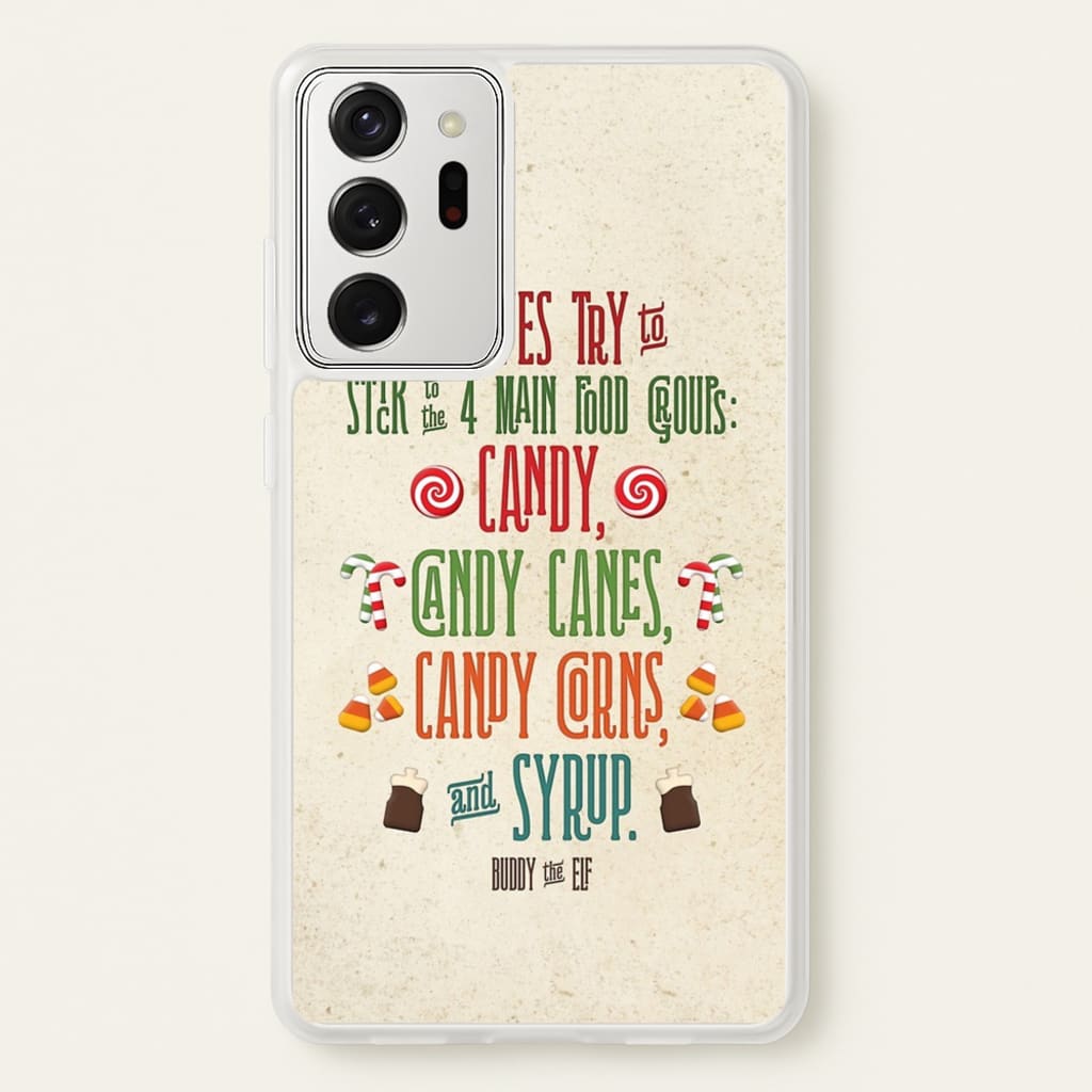 The Four Main Food Groups - Elf - Christmas Phone Case for Galaxy Note 20 Ultra