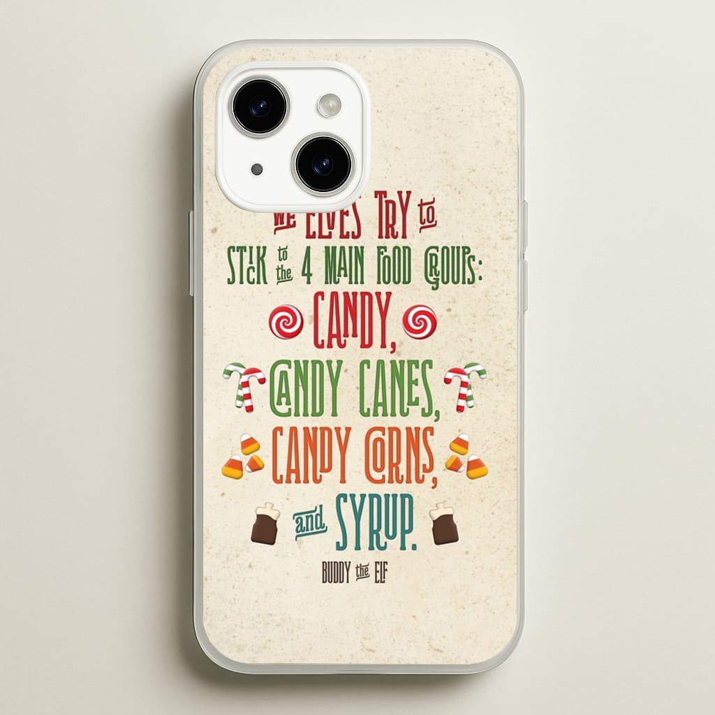The Four Main Food Groups - Elf - Christmas Phone Case for iPhone 14 Plus