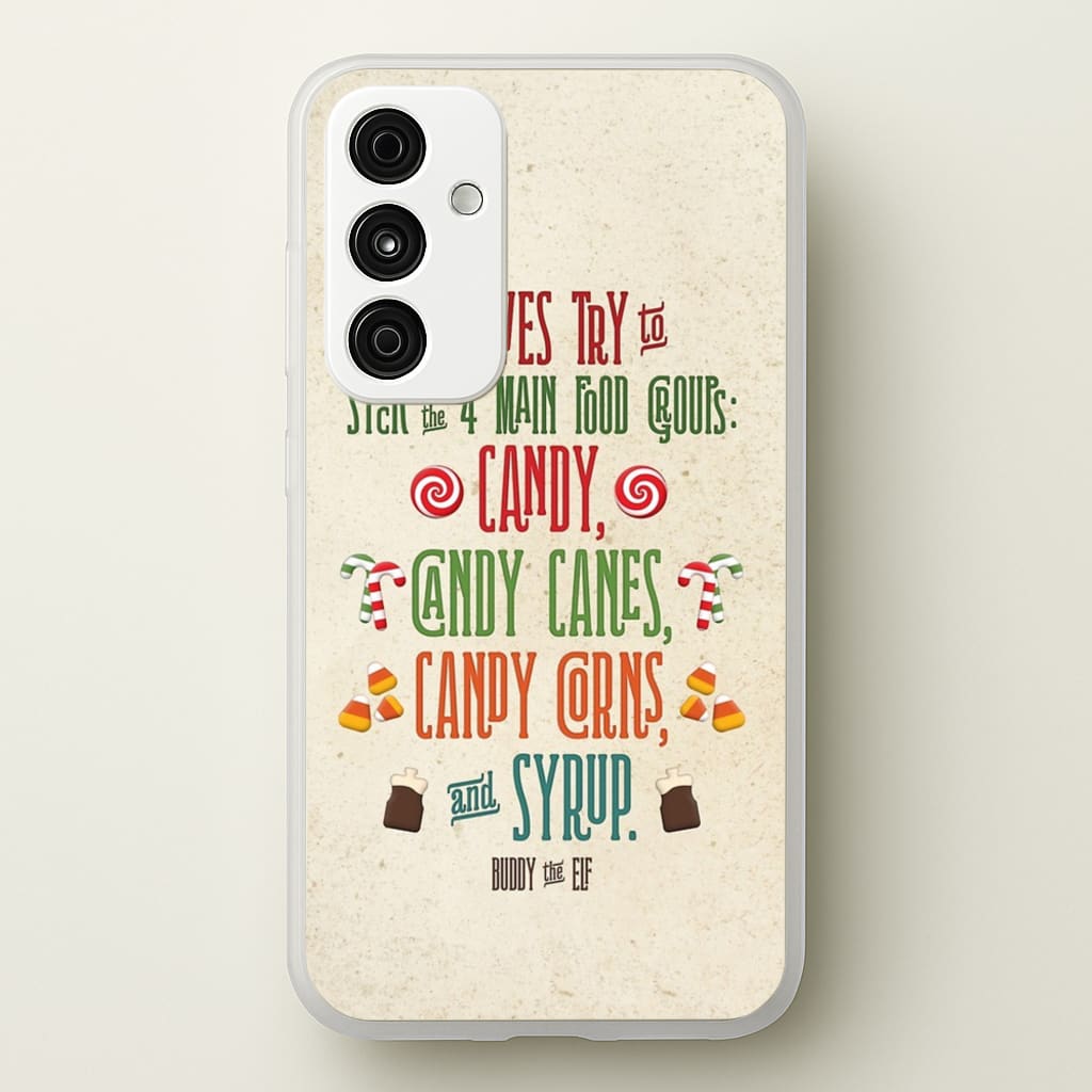 The Four Main Food Groups - Elf - Christmas Phone Case for Galaxy A35