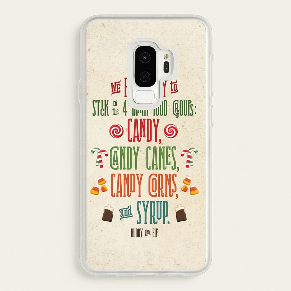 The Four Main Food Groups - Elf - Christmas Phone Case for Galaxy S9 Plus