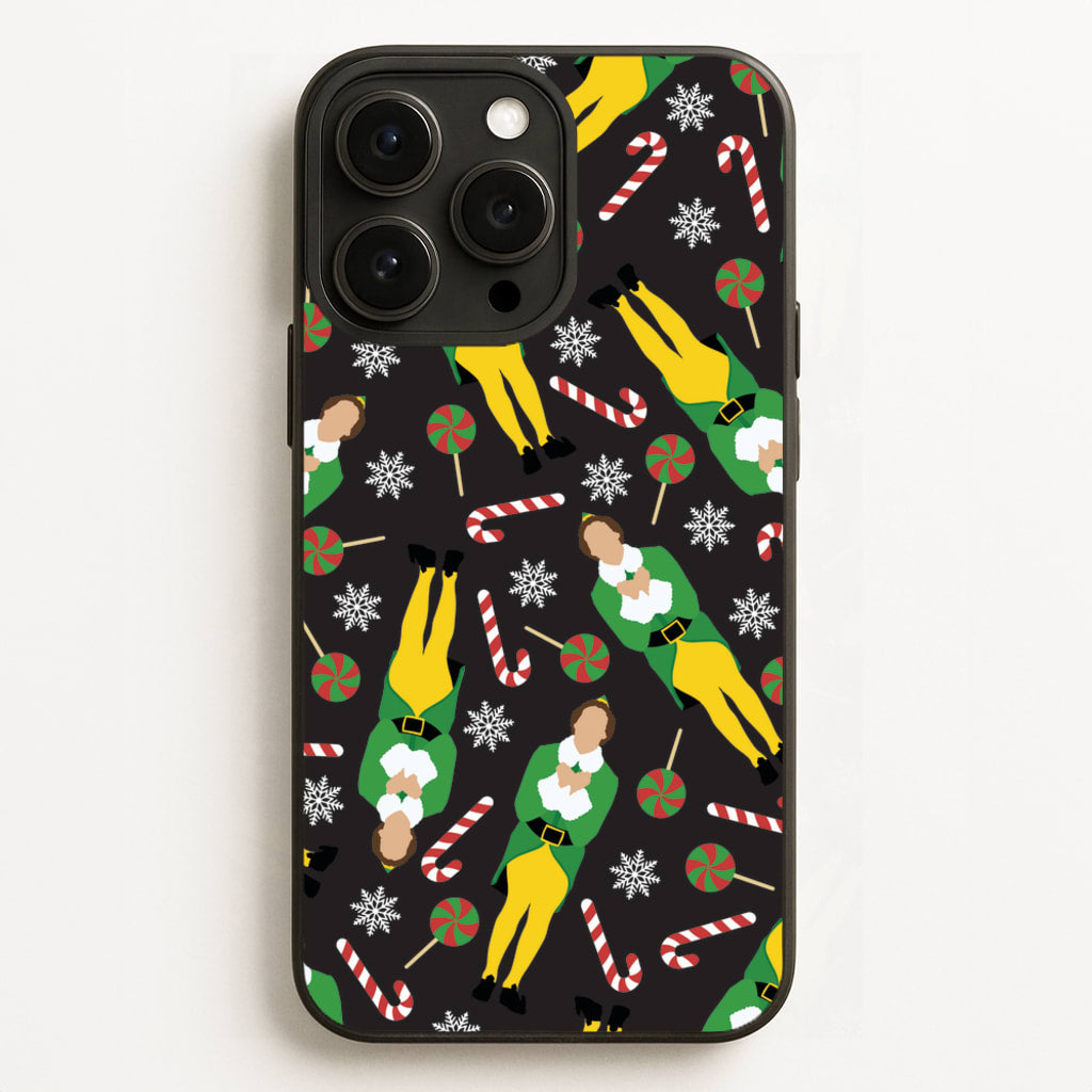 Elf Candy Cane Pattern - Elf Phone Case for iPhone 12 Pro Max